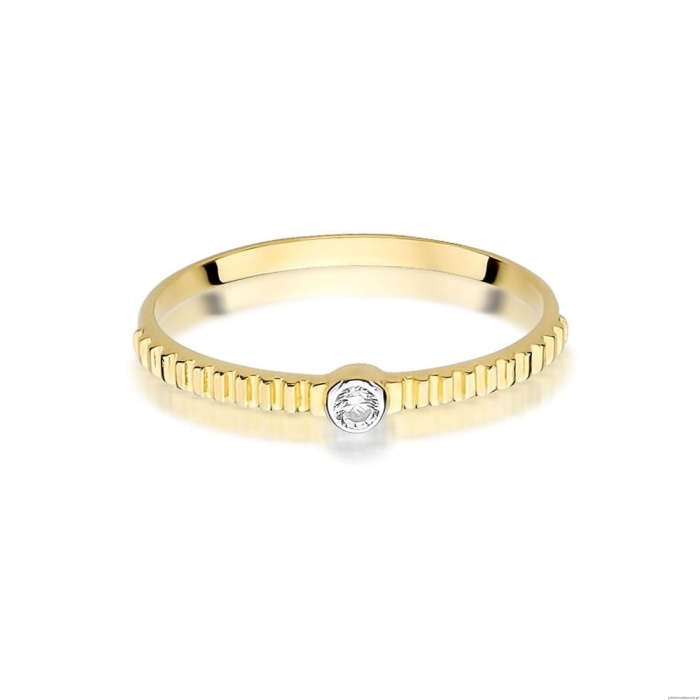 Pierścionek W512 Diament 0,04ct żółte złoto