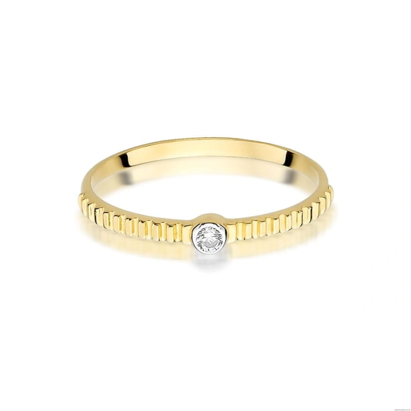 Pierścionek W512 Diament 0,04ct żółte złoto