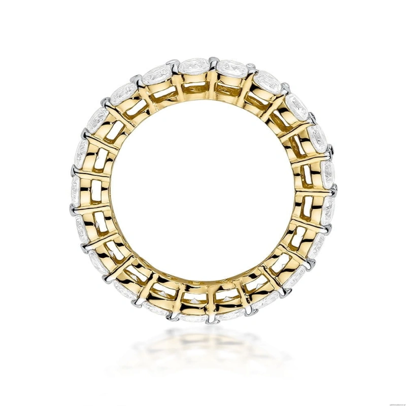 Pierścionek W0519 z diamentami żółte złoto