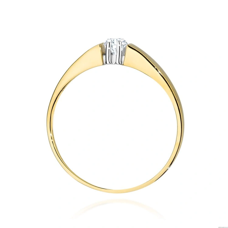Pierścionek W524 Diament 0,08ct żółte złoto