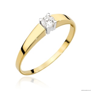 Pierścionek W524 Diament 0,20ct żółte złoto