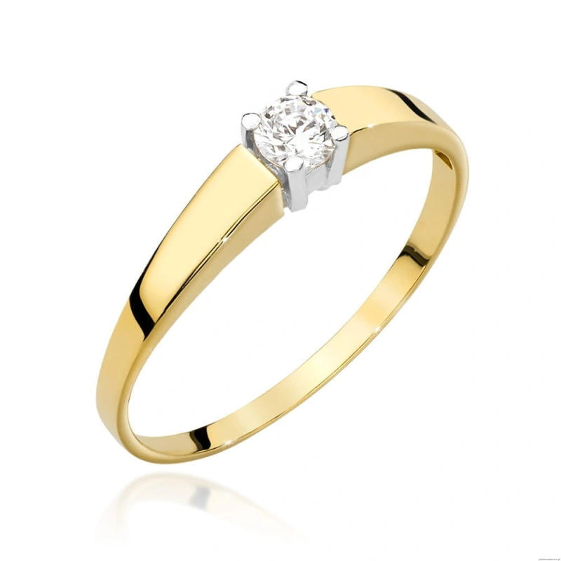 Pierścionek W524 Diament 0,20ct żółte złoto