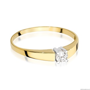 Pierścionek W524 Diament 0,25ct żółte złoto