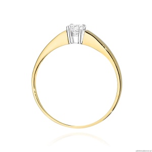 Pierścionek W524 Diament 0,25ct żółte złoto
