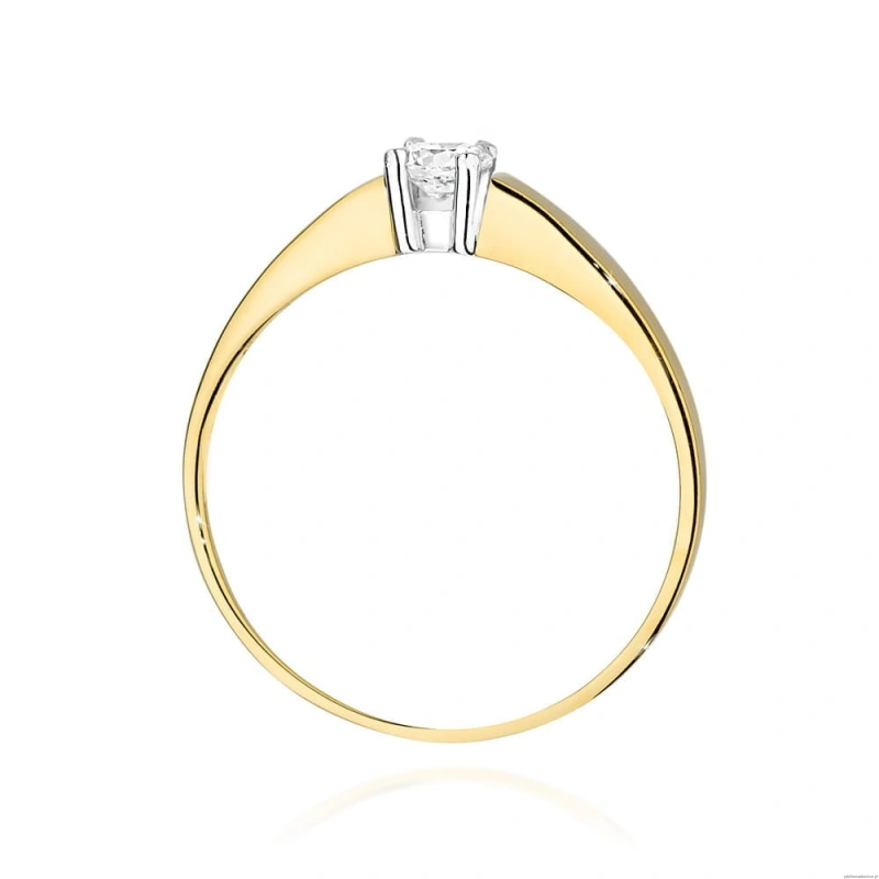 Pierścionek W524 Diament 0,25ct żółte złoto