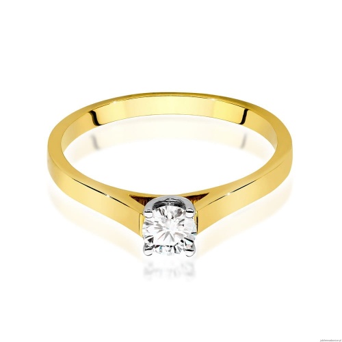 Pierścionek W526 Diament 0,40ct żółte złoto