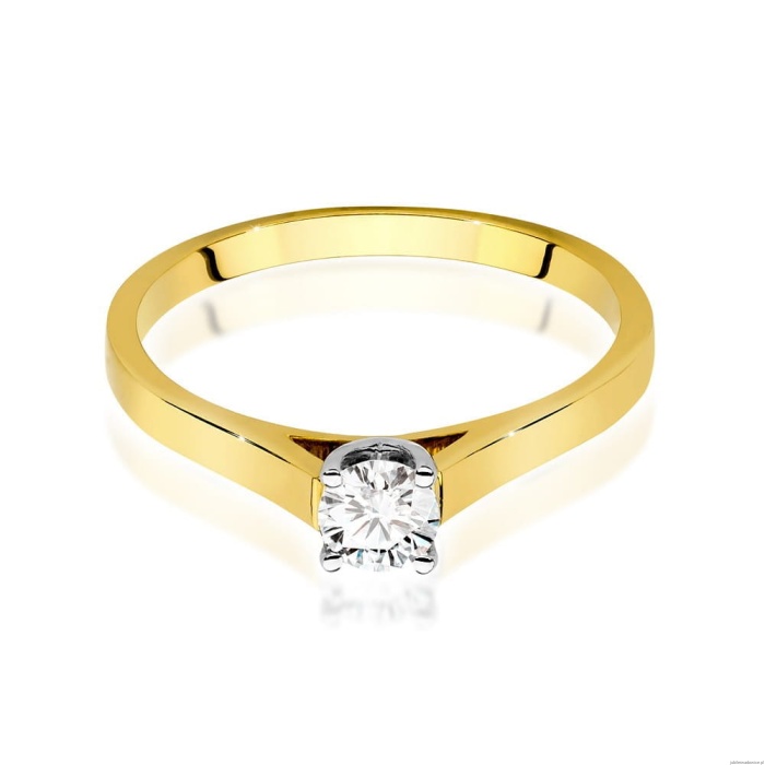 Pierścionek W526 Diament 0,40ct żółte złoto