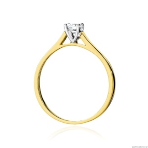 Pierścionek W526 Diament 0,40ct żółte złoto
