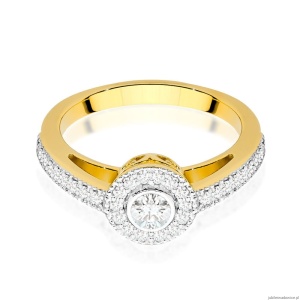 Pierścionek W530 Diament 0,15ct żółte złoto