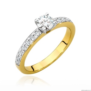 Pierścionek W534 Diament 0,40ct żółte złoto