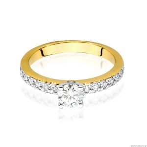 Pierścionek W534 Diament 0,40ct żółte złoto