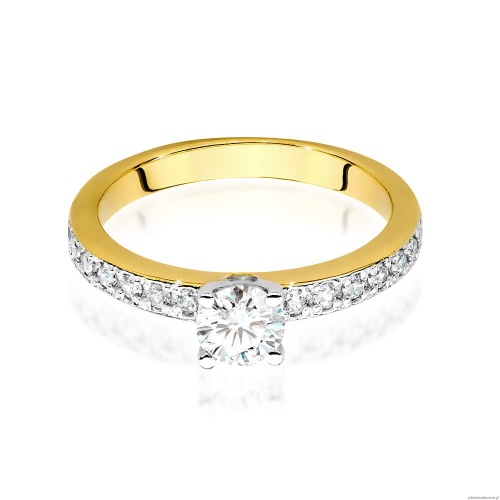 Pierścionek W534 Diament 0,40ct żółte złoto