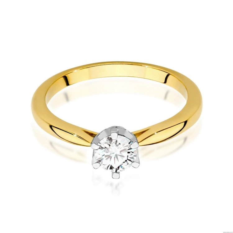 Pierścionek W539 Diament 0,40ct żółte złoto