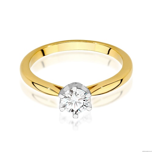 Pierścionek W539 Diament 0,50ct żółte złoto