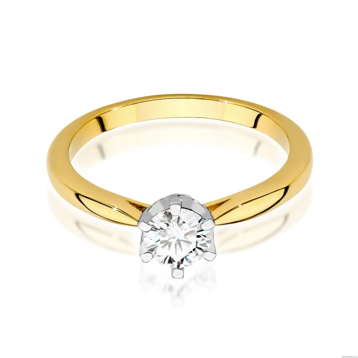 Pierścionek W539 Diament 0,50ct żółte złoto