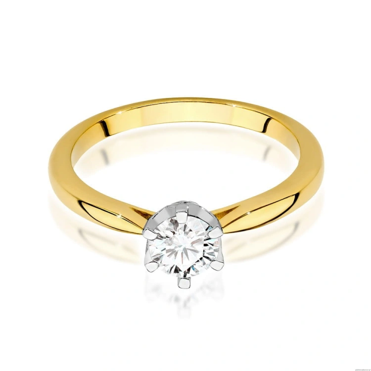 Pierścionek W539 Diament 0,50ct żółte złoto