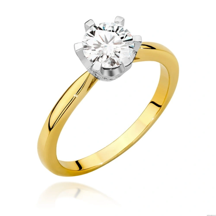 Pierścionek W539 Diament 0,70ct żółte złoto