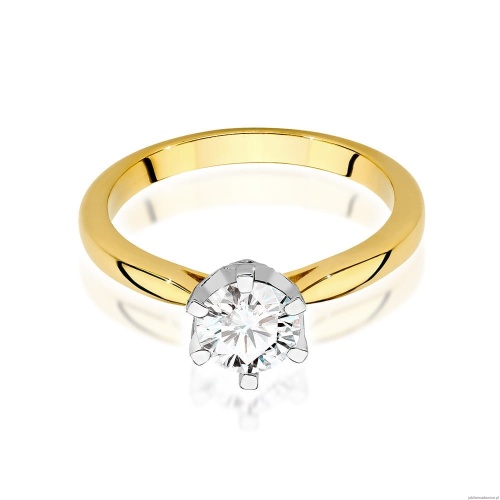 Pierścionek W539 Diament 0,70ct żółte złoto