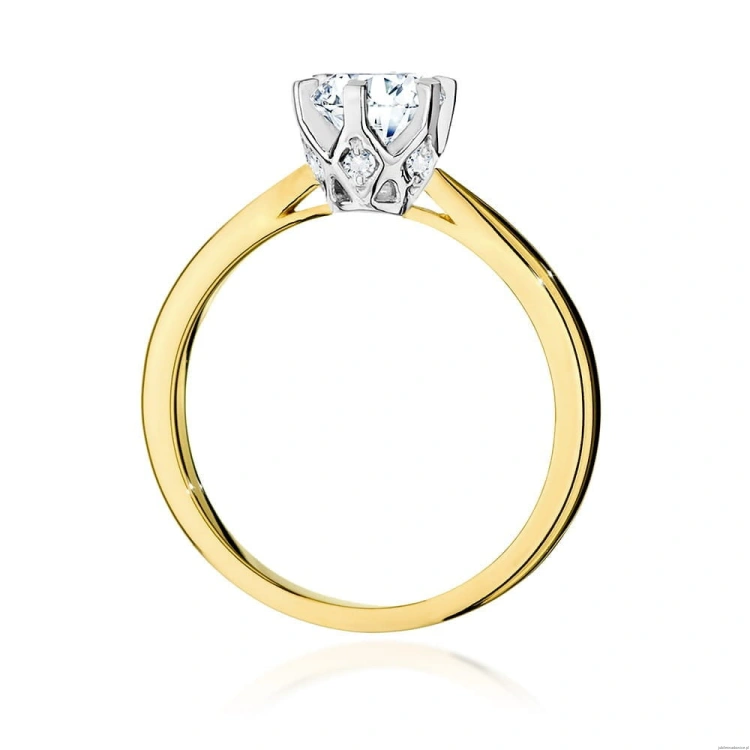 Pierścionek W539 Diament 0,70ct żółte złoto