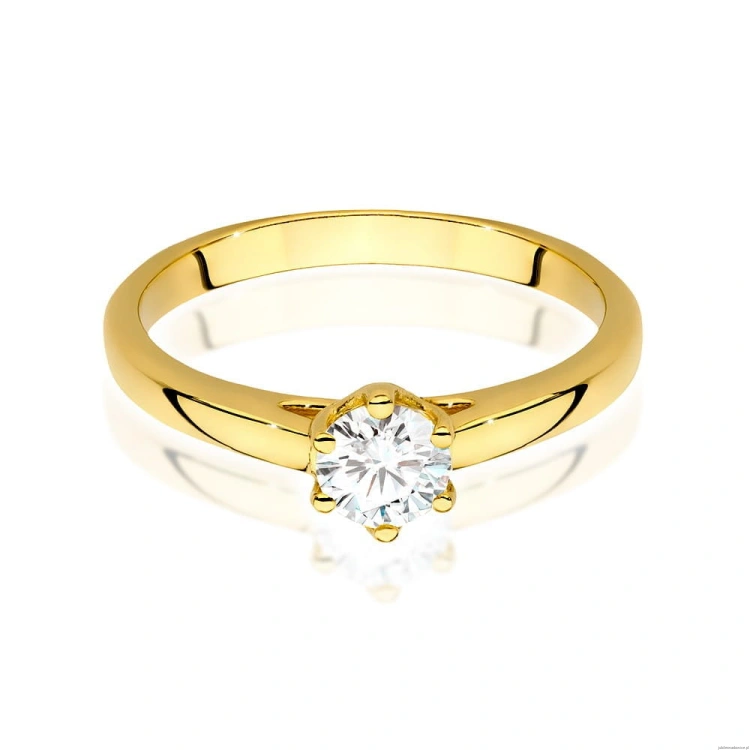 Pierścionek W540 Diament 0,40ct żółte złoto