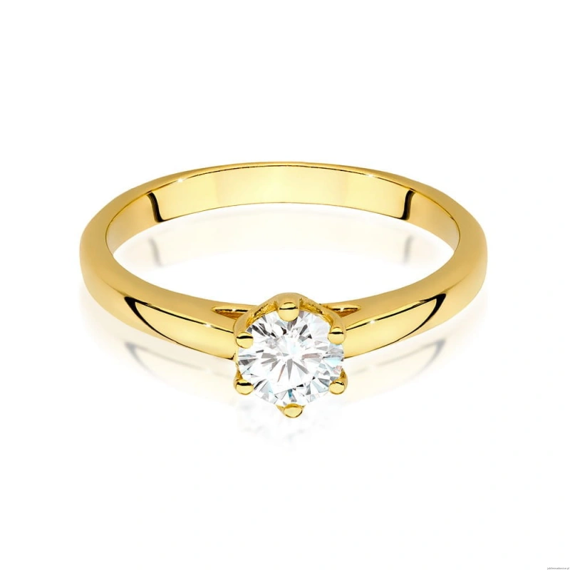 Pierścionek W540 Diament 0,50ct żółte złoto
