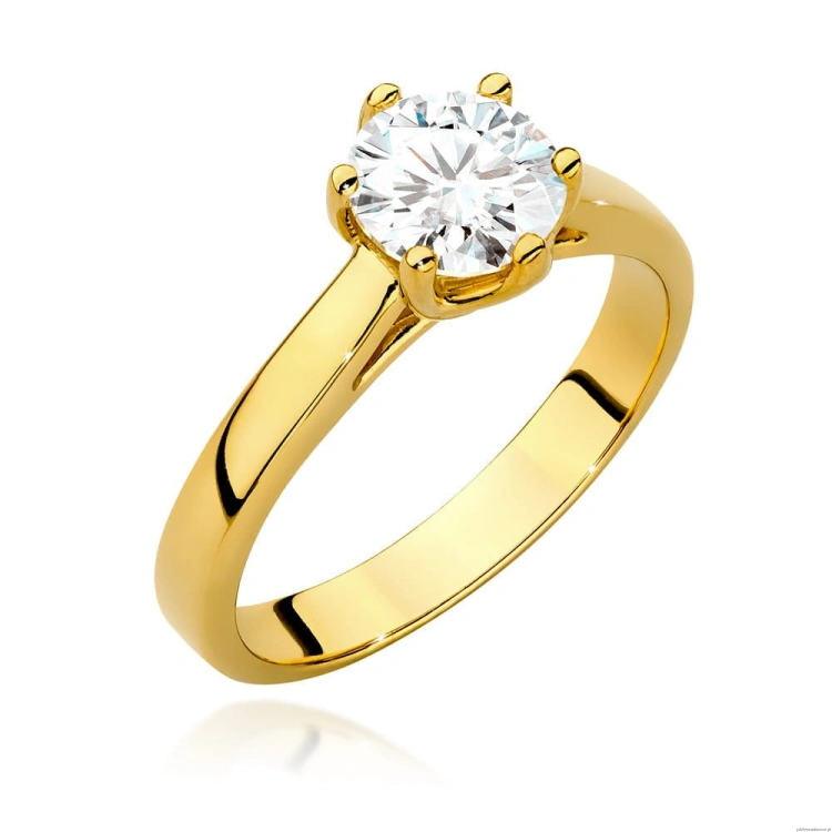 Pierścionek W540 Diament 1,00ct żółte złoto