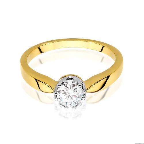 Pierścionek W541 Diament 0,40ct żółte złoto
