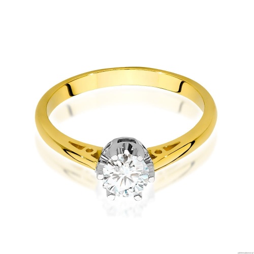 Pierścionek W542 Diament 0,50ct żółte złoto