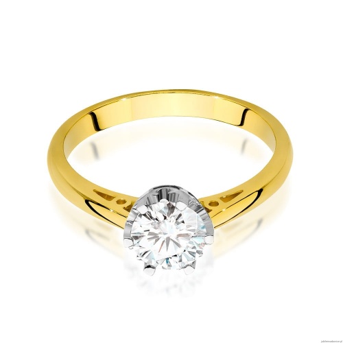 Pierścionek W542 Diament 0,70ct żółte złoto