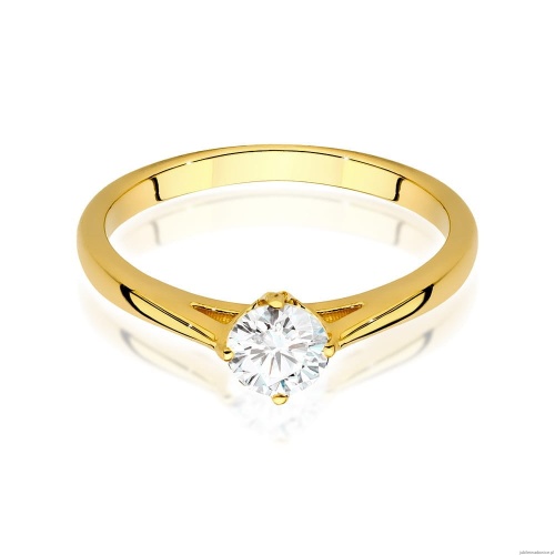 Pierścionek W543 Diament 0,40ct żółte złoto