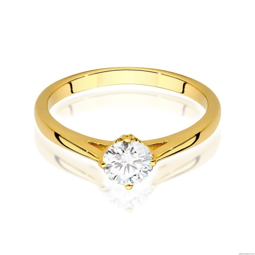 Pierścionek W543 Diament 0,50ct żółte złoto