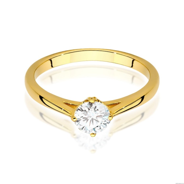 Pierścionek W543 Diament 0,50ct żółte złoto