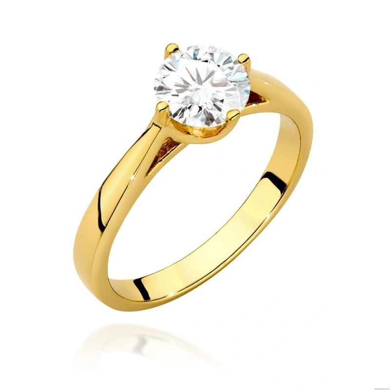 Pierścionek W543 Diament 1,00ct żółte złoto