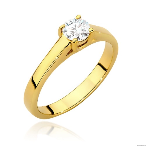 Pierścionek W544 Diament 0,40ct żółte złoto