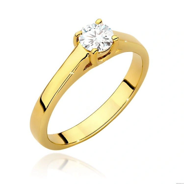 Pierścionek W544 Diament 0,40ct żółte złoto