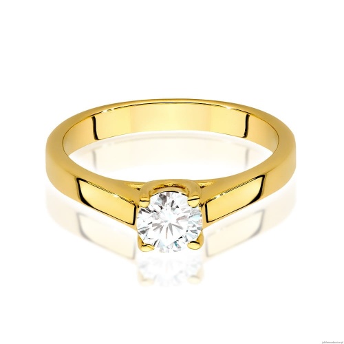 Pierścionek W544 Diament 0,50ct żółte złoto