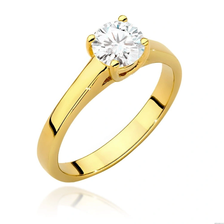 Pierścionek W544 Diament 0,70ct żółte złoto