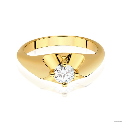 Pierścionek W545 Diament 0,40ct żółte złoto