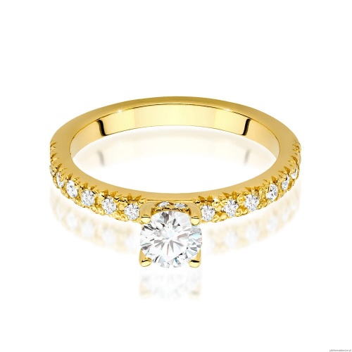 Pierścionek W546 Diament 0,40ct żółte złoto