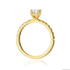 Pierścionek W546 Diament 0,40ct żółte złoto