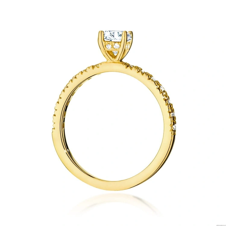Pierścionek W546 Diament 0,40ct żółte złoto