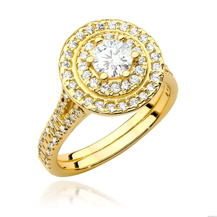 Pierścionek W549 Diament 0,50ct żółte złoto