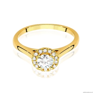 Pierścionek W550 Diament 0,40ct żółte złoto