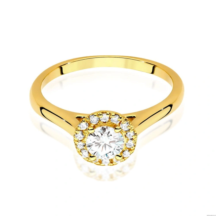 Pierścionek W550 Diament 0,40ct żółte złoto