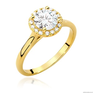 Pierścionek W550 Diament 1,00ct żółte złoto