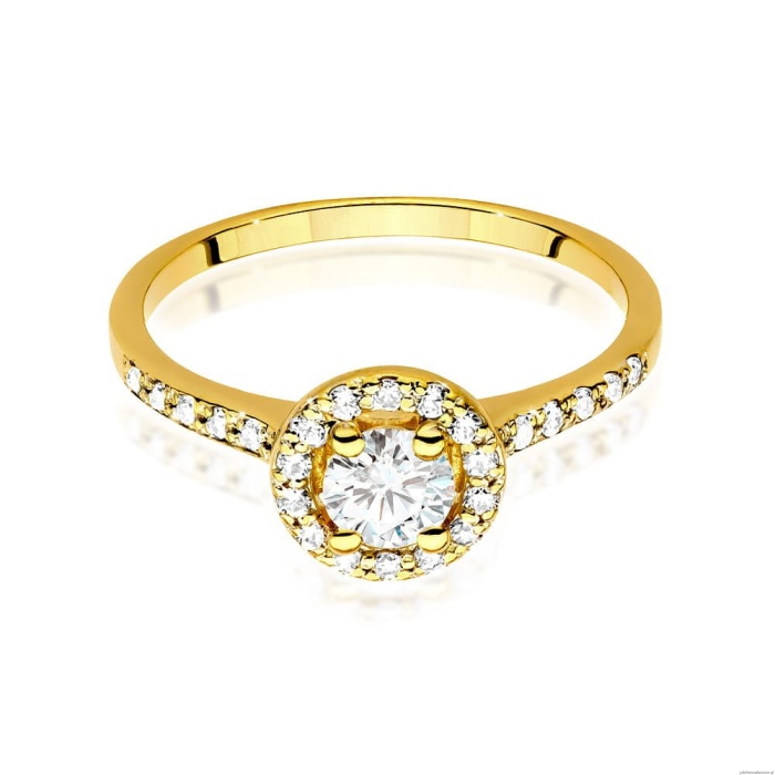Pierścionek W551 Diament 0,40ct żółte złoto