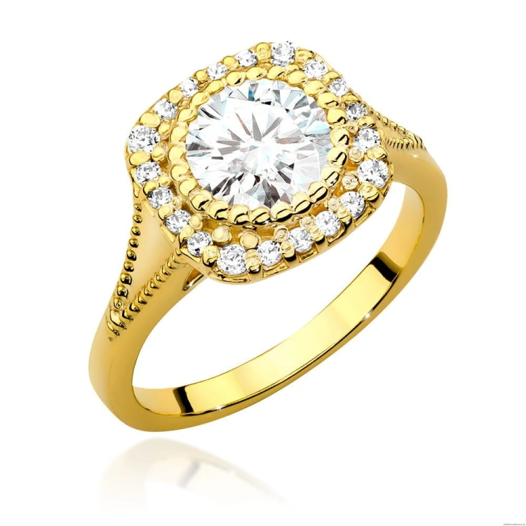 Pierścionek W552 Diament 1,00ct żółte złoto