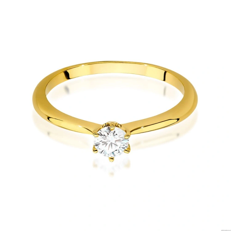 Pierścionek W553 Diament 0,40ct żółte złoto