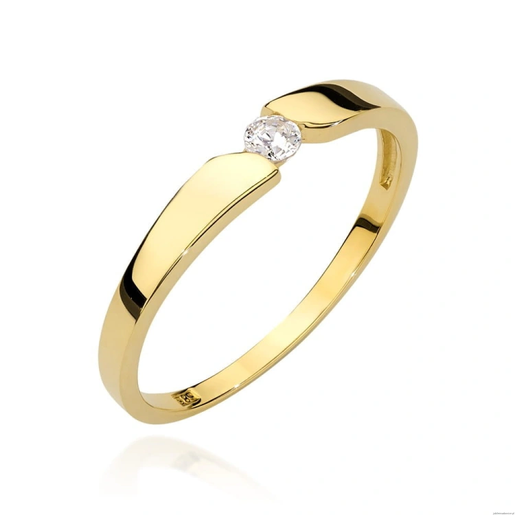 Pierścionek W554 Diament 0,08ct żółte złoto