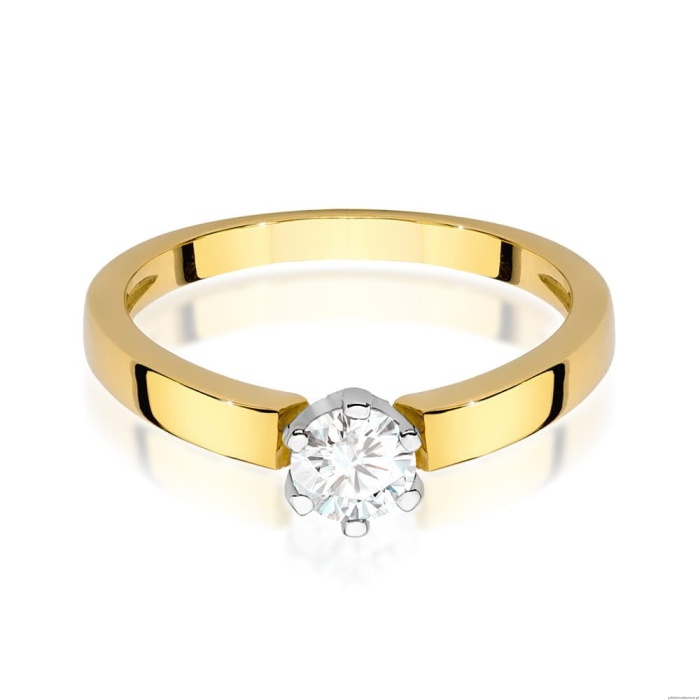 Pierścionek W562 Diament 0,25ct żółte złoto